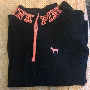 PINK black quarter zip